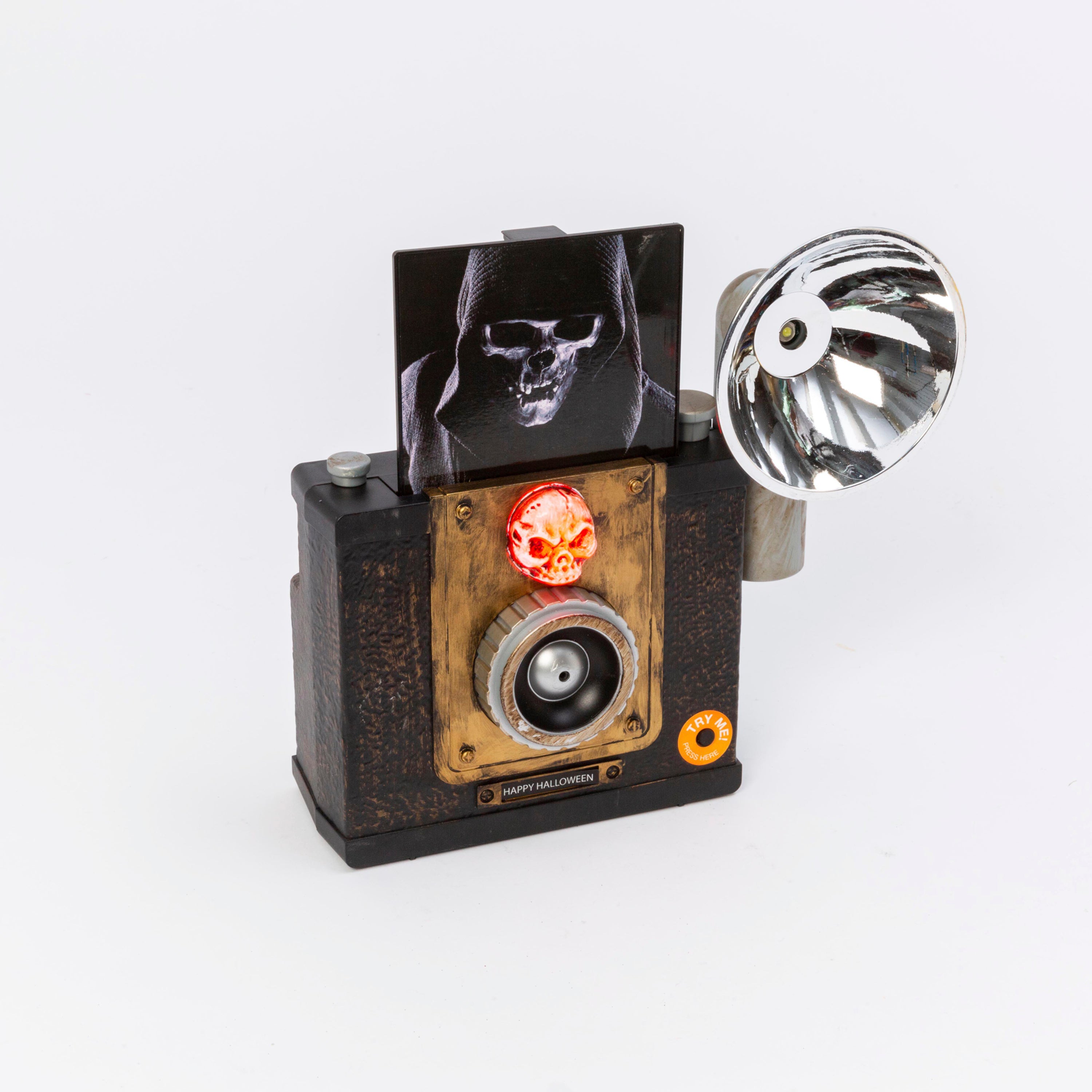 9.5-in Battery Operated Lighted Animated Halloween Camera with Sound and motion sensor